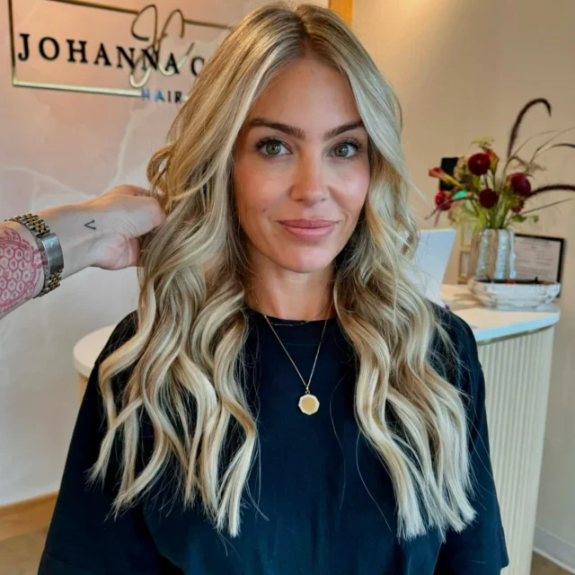 Dimensional blonde with soft waves